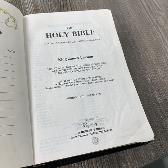 Nelson Regency Holy Bible KJV Giant Print Red Letter 883C 1990 9.5”x6.5” Leather - Picture 9 of 14